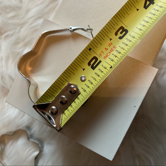 NEW Boutique Blue Mia Glitter Silver Hoop Earrings - Picture 5 of 7